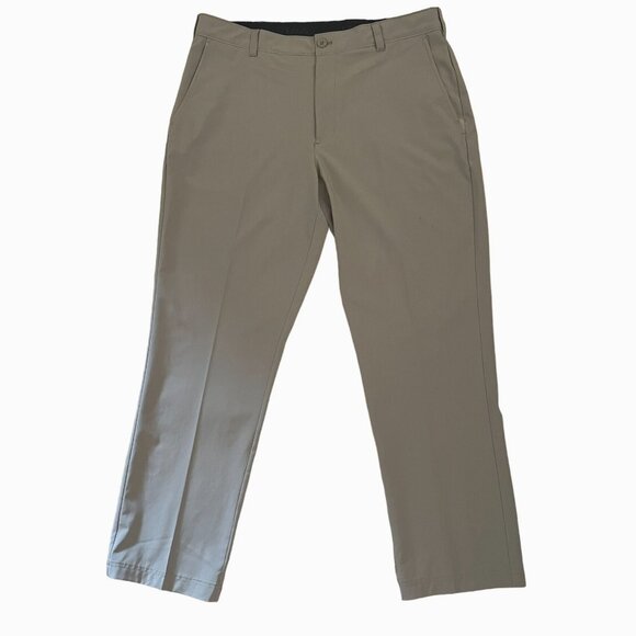 Izod Golf Pants Mens sz 36x30 Gray Flat Front Performance Trousers - Picture 1 of 9
